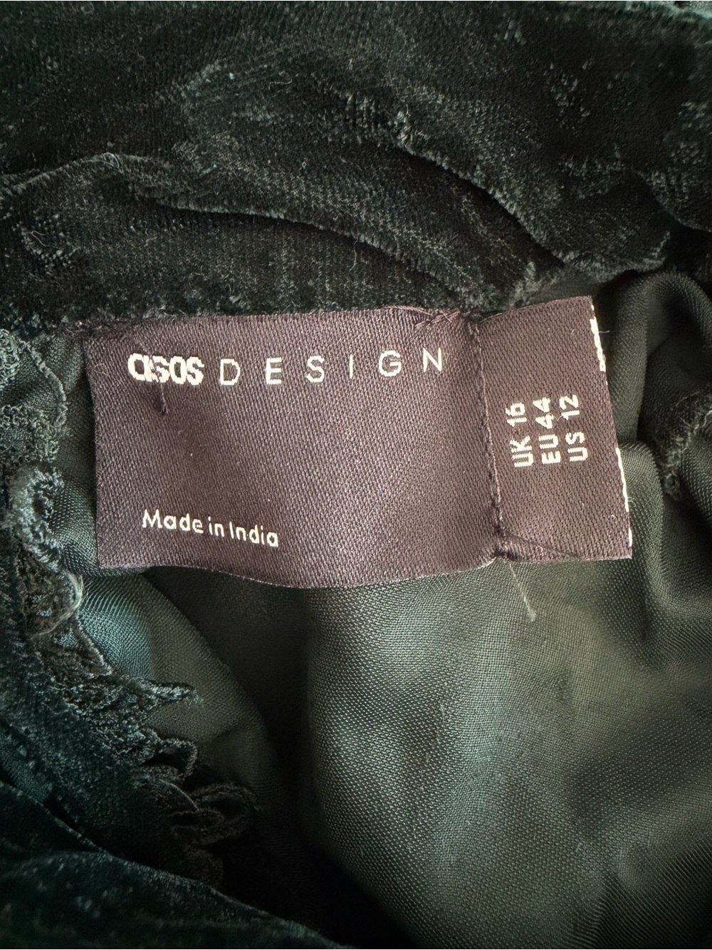ASOS DESIGN Dark Green Velvet Dress - Picture 8 of 9